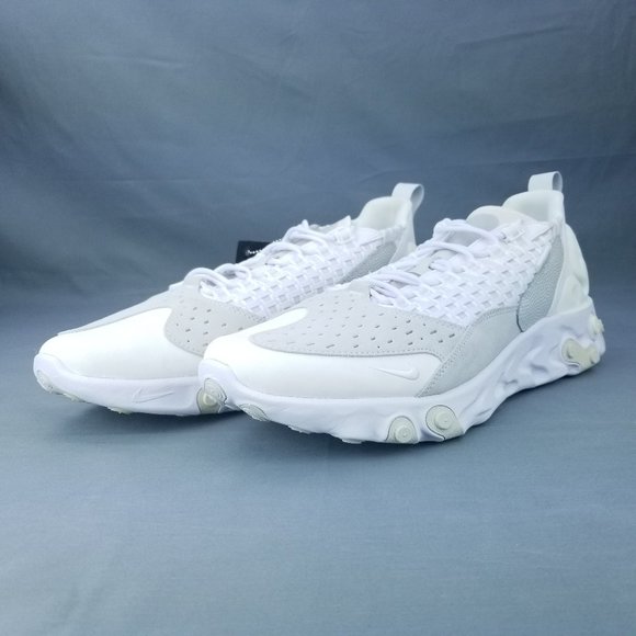 Nike React Sertu Men's Lifestyle Shoes White Suede Woven AT5301 100 (No Box Top) - Picture 2 of 7